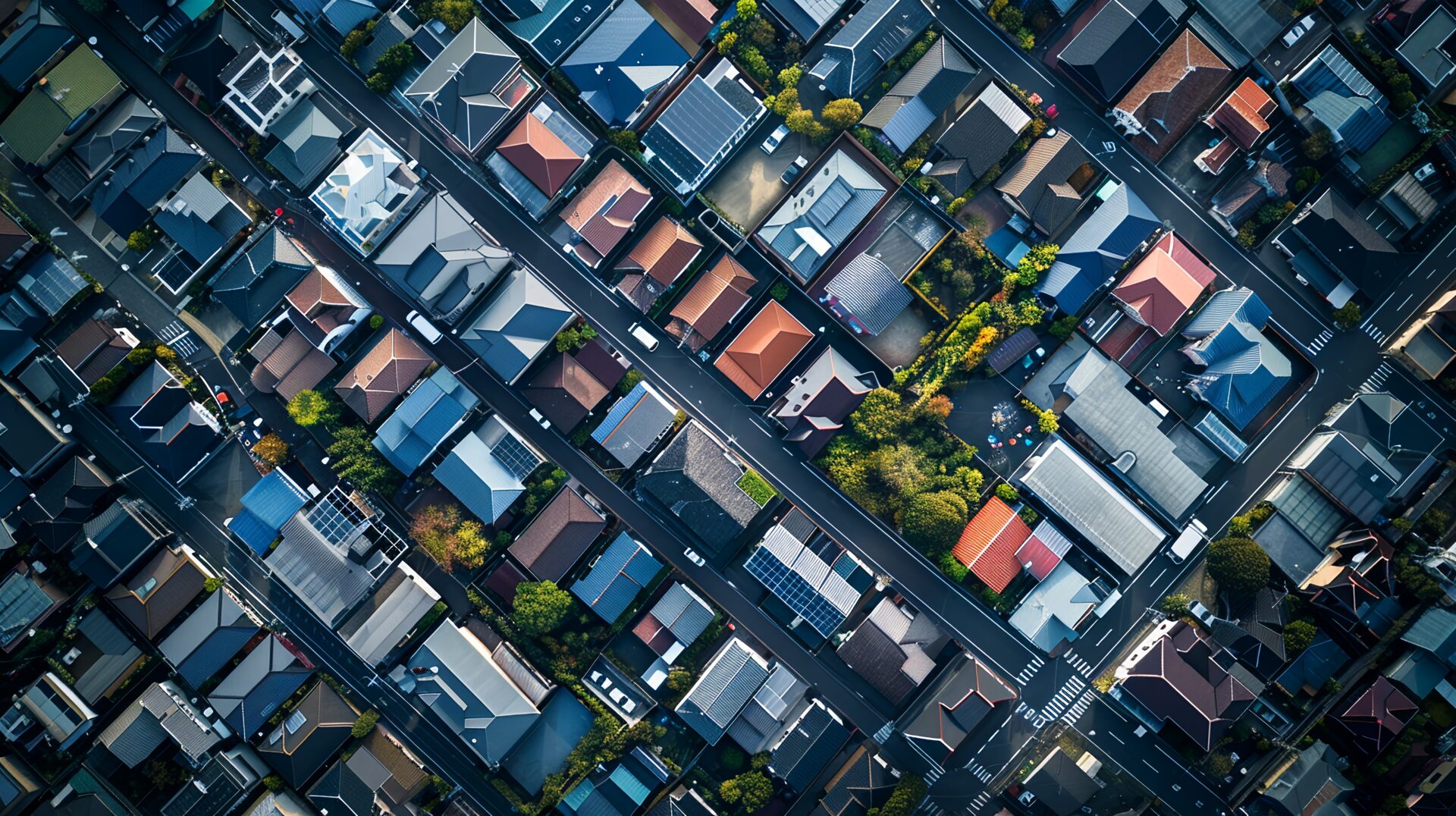 住宅地を真上から見た俯瞰 ― 商圏に暮らす人々の集積