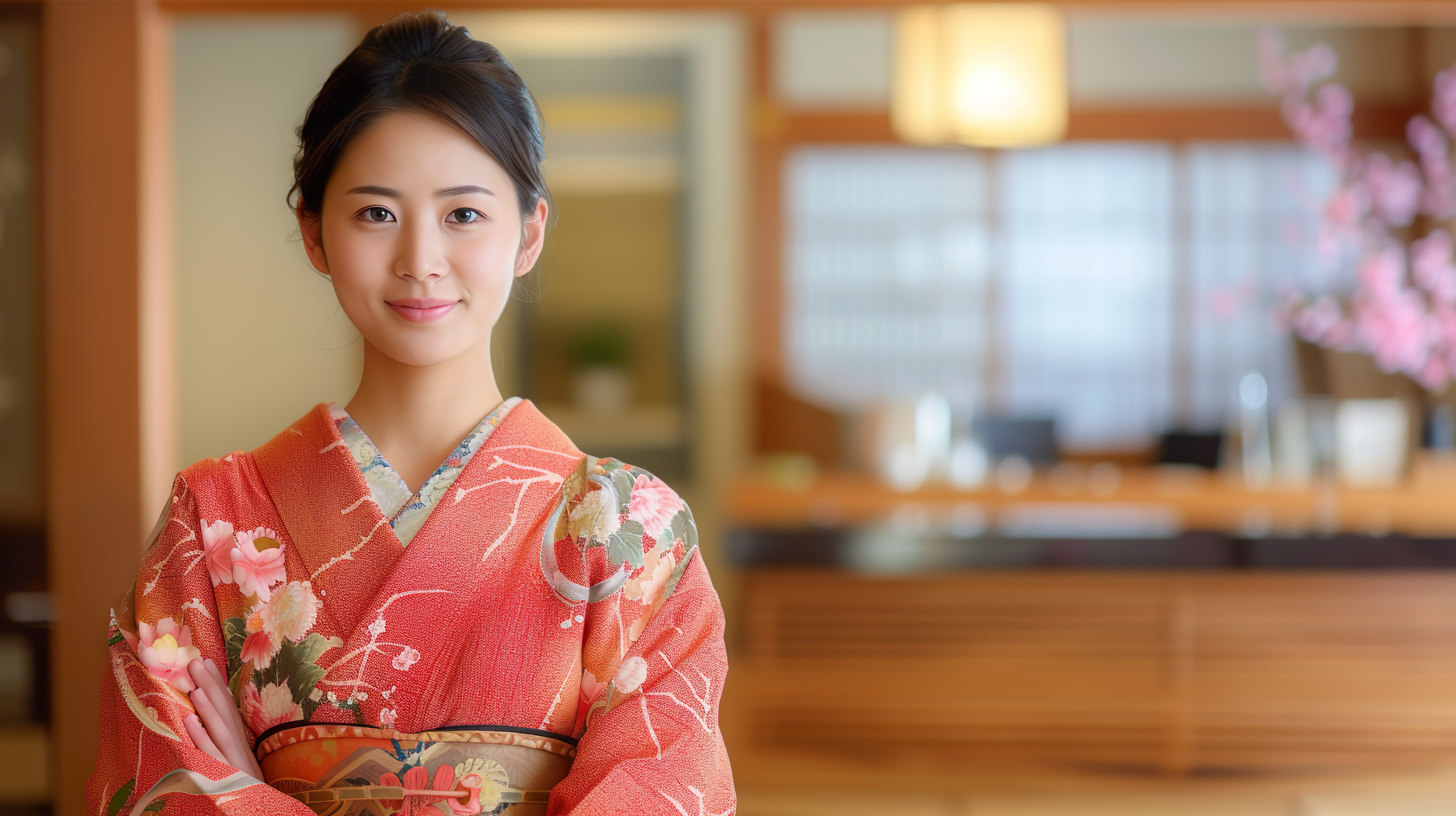 宿の現場に立つ若女将