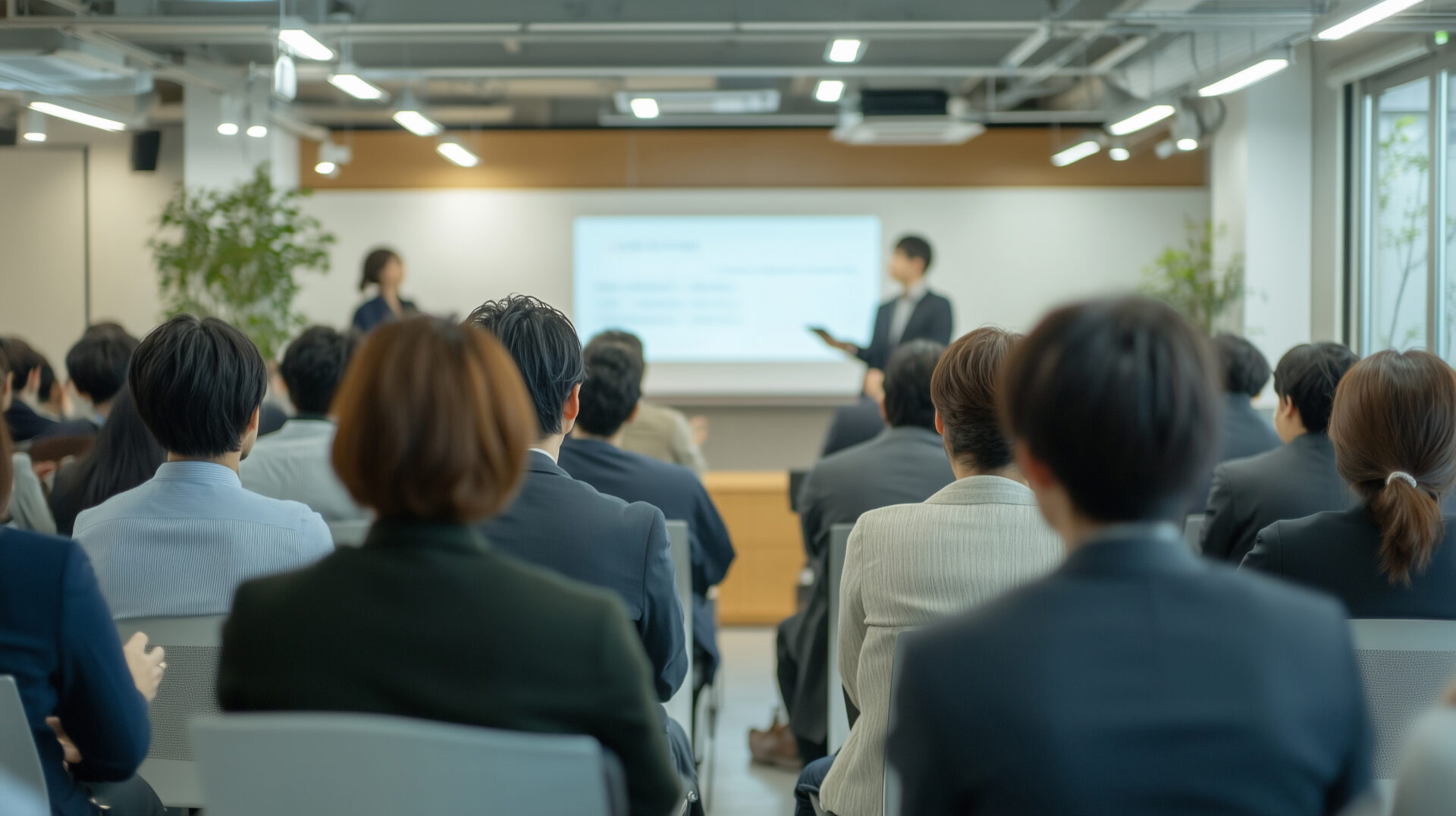 大勢が参加する研修・講義の会場